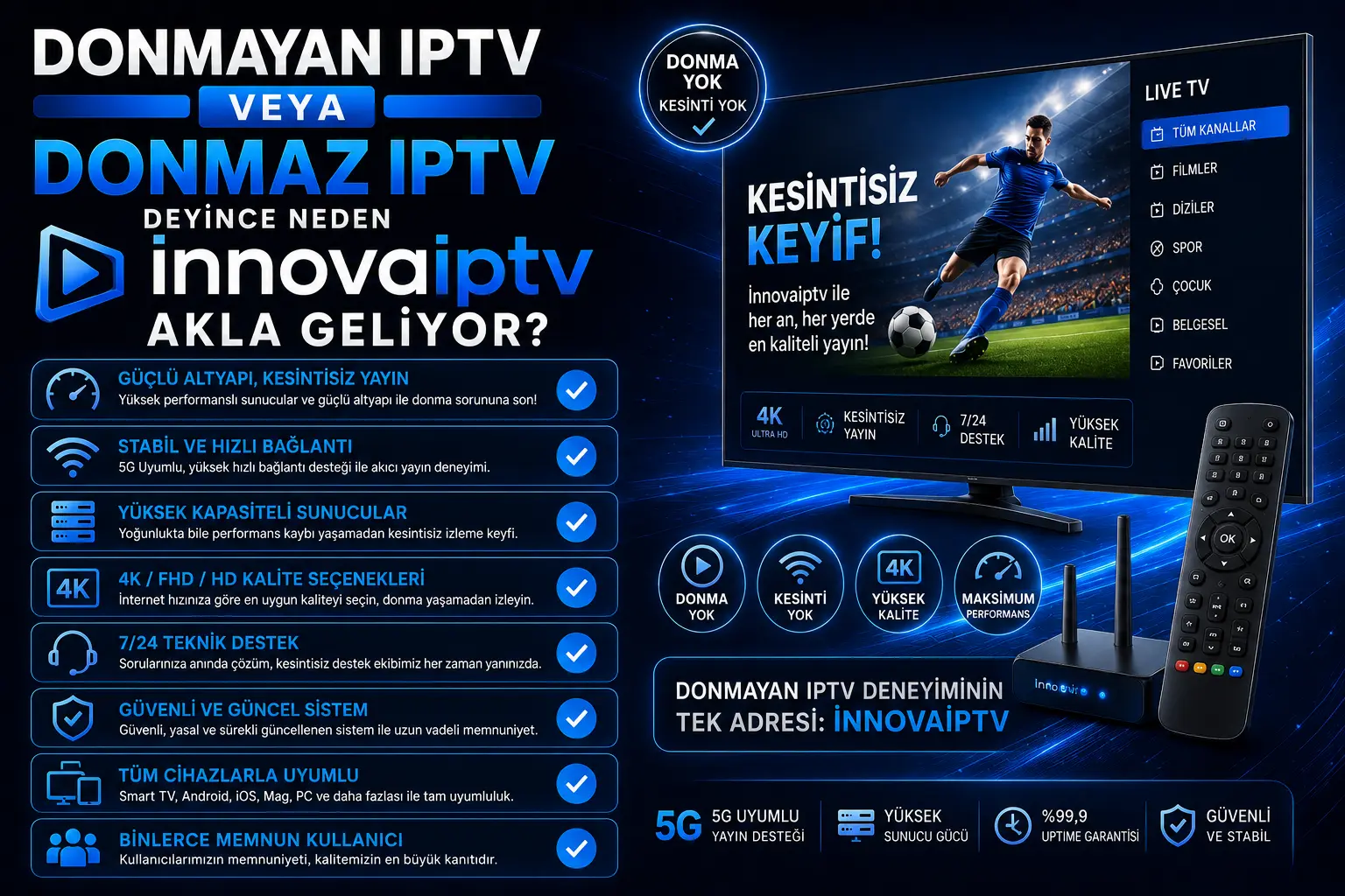 Donmayan IPTV veya Donmaz IPTV Deyince Neden İnnova Premium IPTV Akla Geliyor? - İnnova Premium IPTV