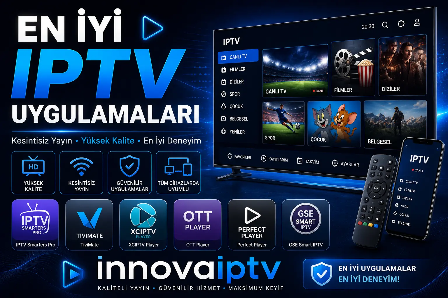 En İyi IPTV Uygulamaları: Kesintisiz Yayın ve Yüksek Kalite İçin En İyi Deneyim - İnnova Premium IPTV